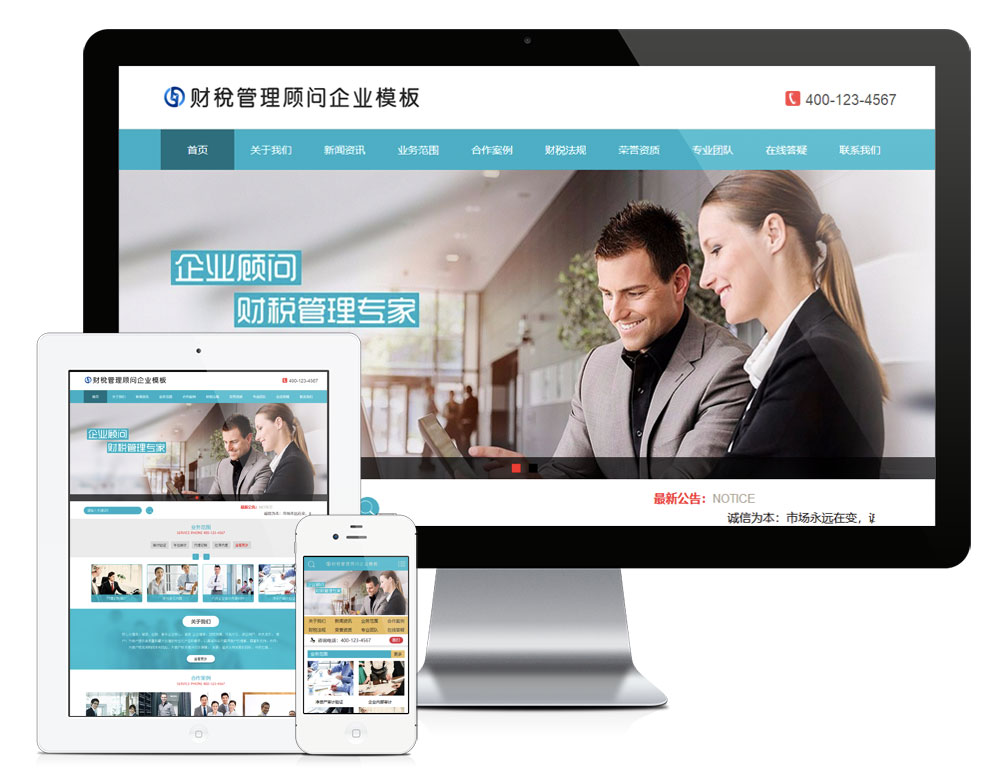 财税管理咨询公司网站建设|财务公司网站模板-资源网