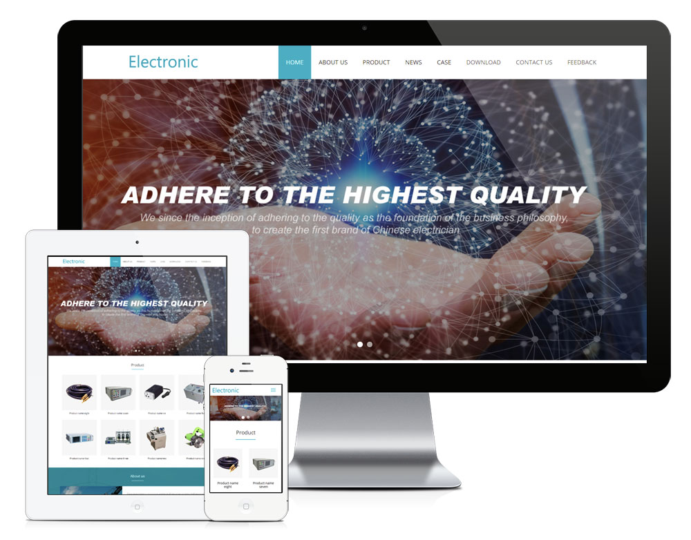 电子元件外贸响应式英文网站模板-资源网