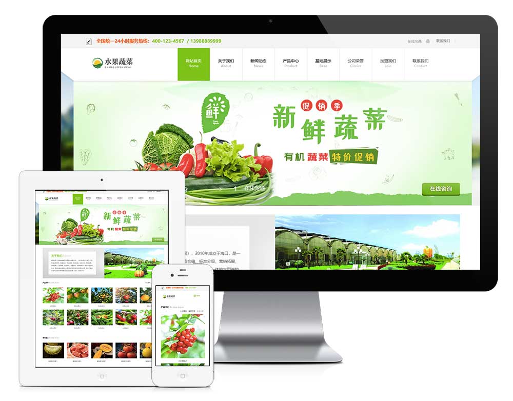 响应式水果蔬菜果蔬网站模板-资源网